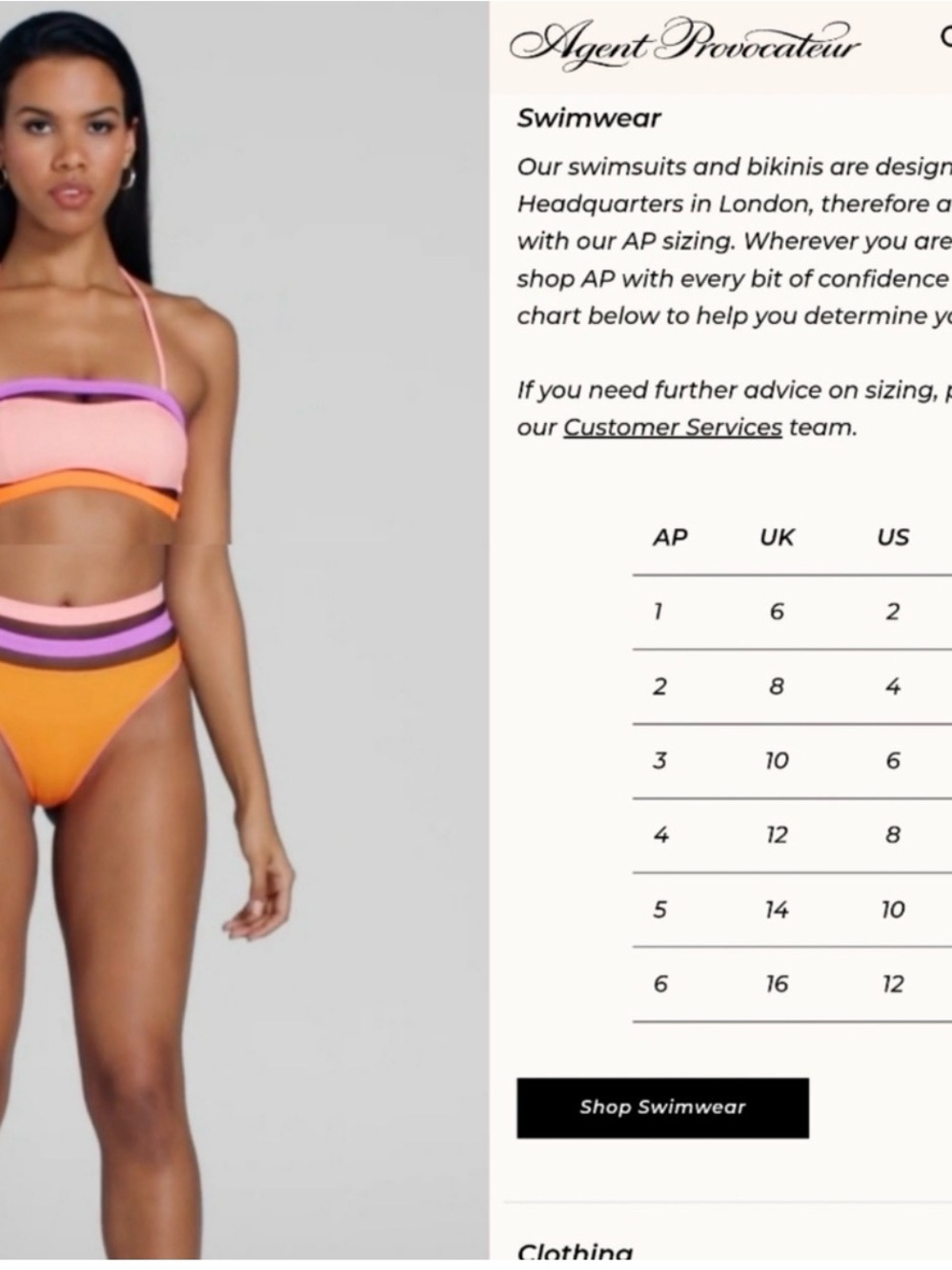 Agent Provocateur Orange, Pink and Purple Stripe Bandeau Bikini